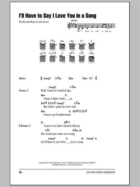 I'll Have To Say I Love You In A Song | Sheet Music Direct