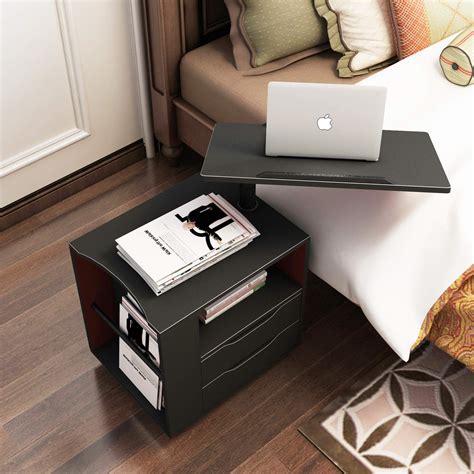 adjustable bedside table with swivel top for using laptop in bed work from home furniture ...