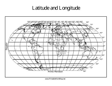 Longitude and Latitude World Map Template Download Printable PDF | Templateroller