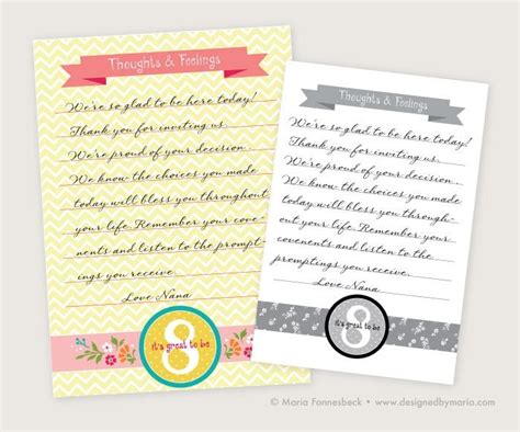 LDS Baptism Testimony Cards Printable: Floral Design Guests