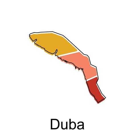 Duba map. vector map of Saudi Arabia capital Country colorful design, illustration design ...