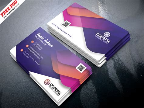 Colorful Business Card Design Template – Download PSD