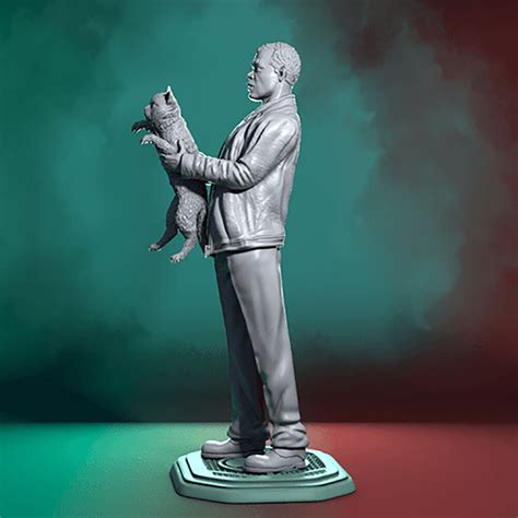 Nick Fury and Cat - 3D Print Model by 3DModelDesigner