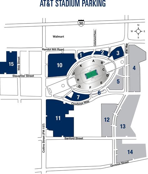 At&t stadium parking map - At&t parking map (California - USA)