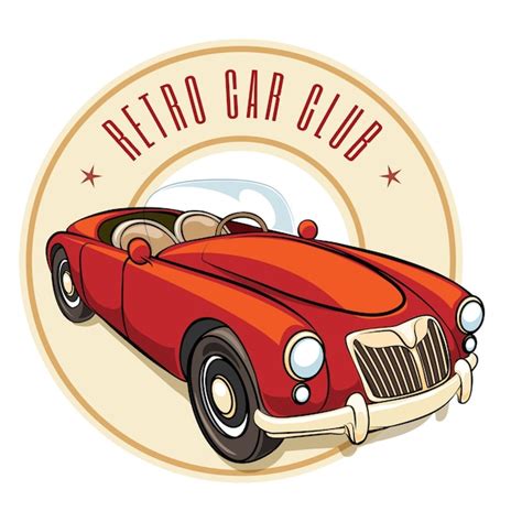 Free Vector | Vector retro car label with vintage vehicle