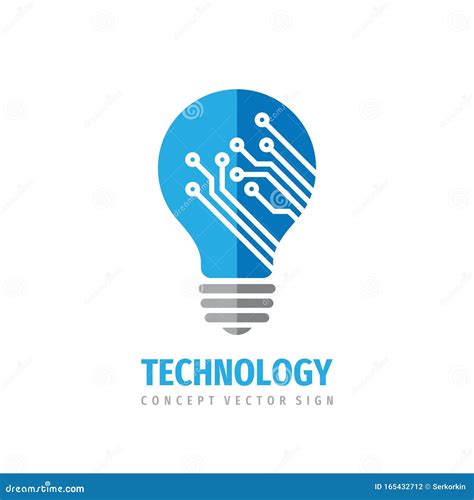 Technology Lightbulb - Concept Logo Design. Digital Creative Idea Logo Sign Stock Vector ...