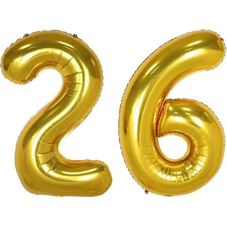 Amazon.com: 40inch Gold Number 26 Balloon Party Festival Decorations Birthday Anniversary Jumbo ...