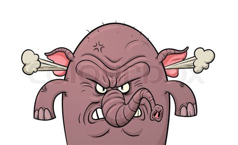 Very angry elephant. Vector ... | Stock vector | Colourbox