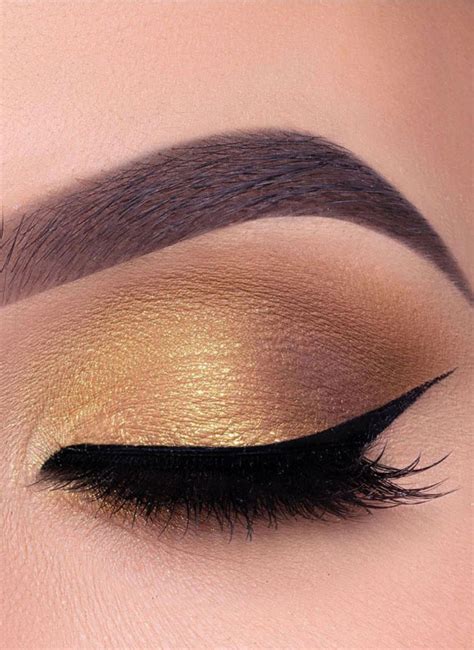 65 Pretty Eye Makeup Looks : yellow gold makeup look