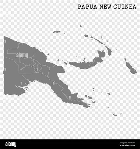 High quality map of Papua New Guinea with borders of the regions Stock Vector Image & Art - Alamy