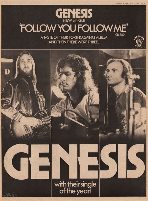 Advert – Genesis – Follow you Follow me – Single – MM – 4th March – The ...