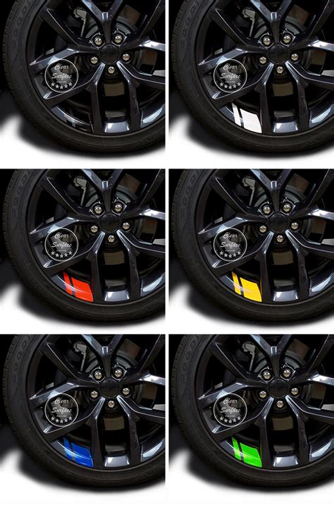 6Pcs Reflective Car Wheel Rim Vinyl Stickers Hash Mark Stripe Racing ...