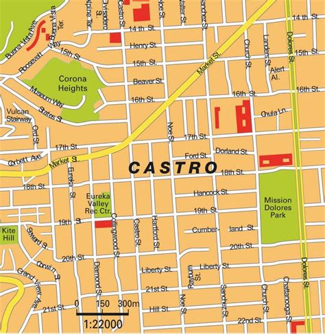 Castro district map - Map of castro district in San Francisco ...