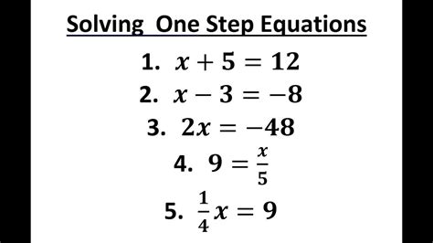 Solving One Step Equation: The Addition & Subtraction Property of Equality - YouTube