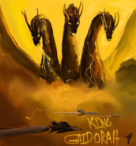 Referenced drawing of "King Ghidorah" from the 2019 movie Godzilla: King Of The Monsters. Based ...