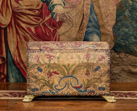 Renaissance embroidered domed casket - Marhamchurch Antiques