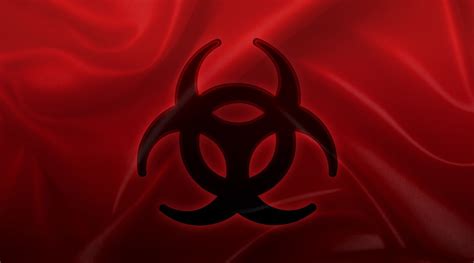 Abstract biohazard symbol dark red background symbol illustration ...