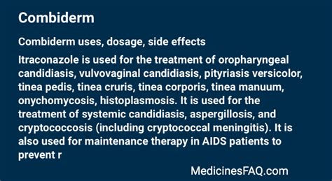 Combiderm: Uses, Dosage, Side Effects, FAQ - MedicinesFAQ