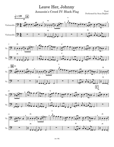 Leave Her, Johnny Sheet music for Cello (String Duet) | Musescore.com