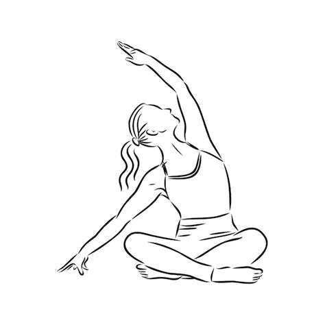 Premium Vector | Yoga pose. Line drawing. Healthy life concept -Vector ...