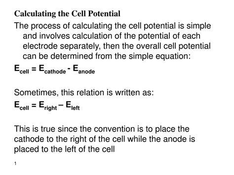 PPT - Calculating the Cell Potential PowerPoint Presentation, free download - ID:4347397