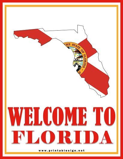 Welcome To Florida Sign PDF | FREE Download