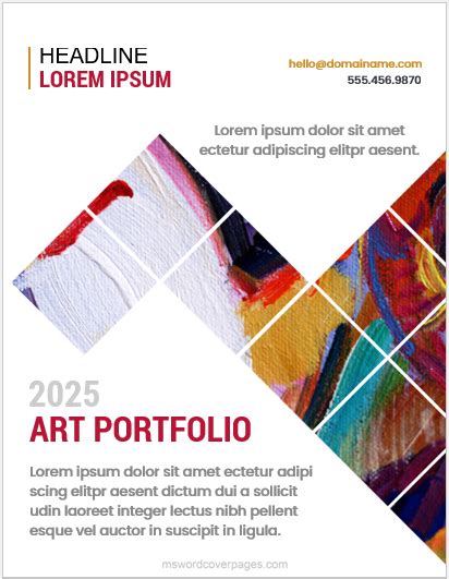 Art Portfolio Cover Pages | MS Word Cover Page Templates