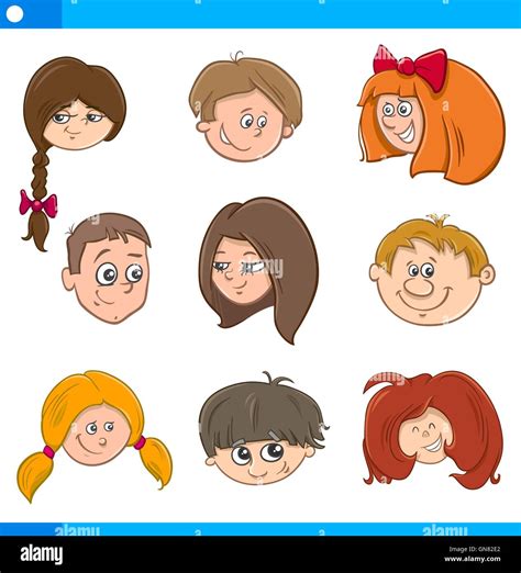 children cartoon characters set Stock Vector Image & Art - Alamy