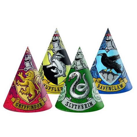 Harry Potter Hogwarts House Paper Hats (6pcs) - Mon-Tresor