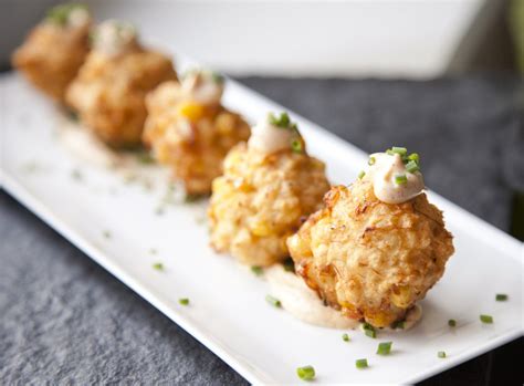 Blue Crab and Corn Fritters with a Chipotle Aioli