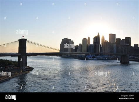 New York City skyline at sunset Stock Photo - Alamy