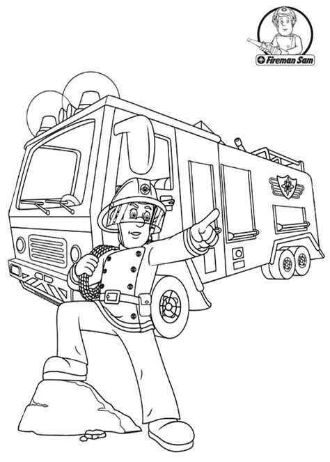 Cool Fireman Sam. more on bestbratzcoloringpages.com | Fireman sam, Truck coloring pages ...