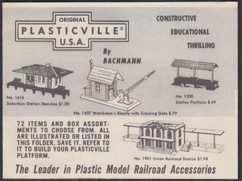 Plasticville USA 125th Anniversary electric train buildings folder 1958