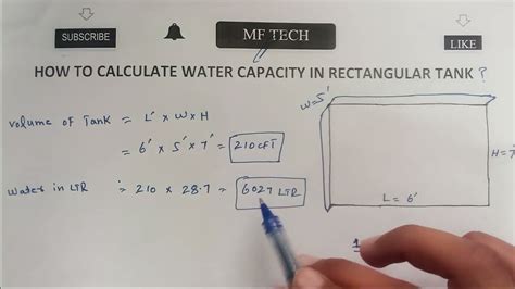 How to calculate rectangular water tank capacity in liters and gallons |calculate volume of a ...