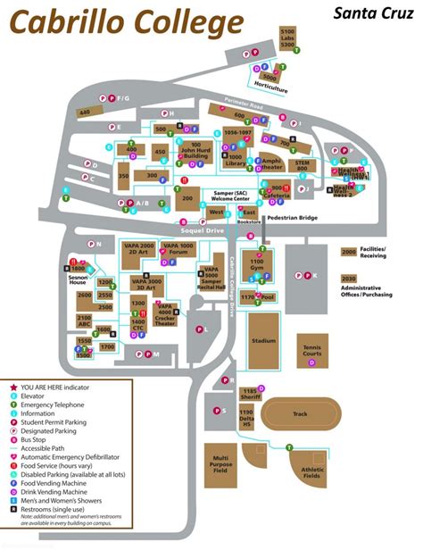 Cabrillo College Campus Map | Santa Cruz, California - Ontheworldmap.com