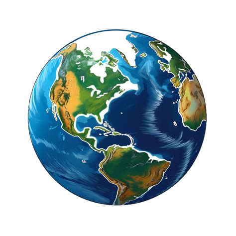 Globe clipart with continent and ocean element. Blue earth detail illustration. AI Generative ...