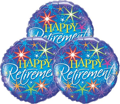 Amazon.com: Set of 3 Colorful Happy Retirement 18" Foil Party Balloons