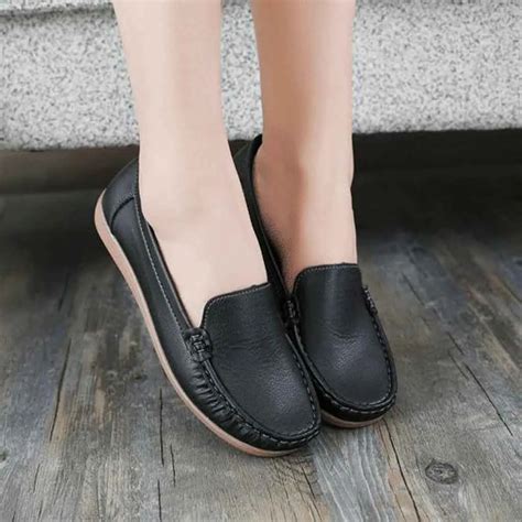 YOUYEDIAN Flat Shoes Women 2019 Spring Leather Ladies Loafers Shoes ...