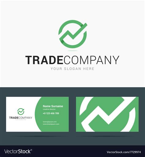 Logo and business card template for trade company Vector Image