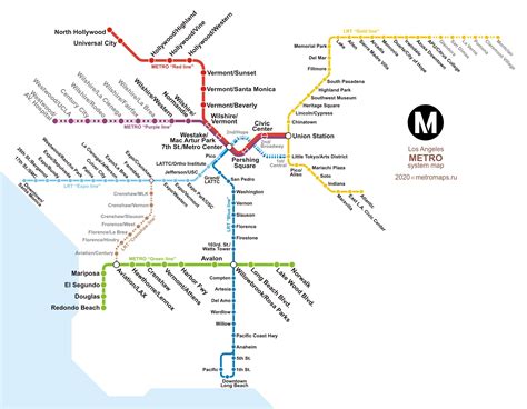 Los Angeles Ca Metro Map - United States Map