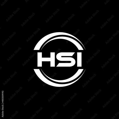 HSI letter logo design with black background in illustrator, vector ...