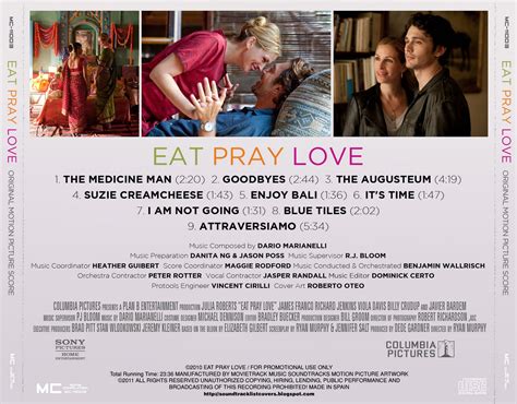 Soundtrack List Covers: Eat, Pray, Love (Dario Marianelli)