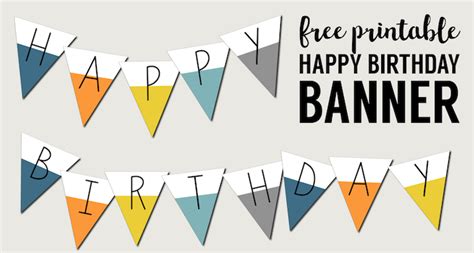 Free Printable Happy Birthday Banner - Paper Trail Design