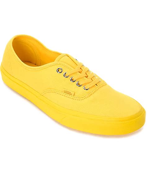 Vans Authentic Mono Spectra Yellow Canvas Skate Shoes | Zumiez