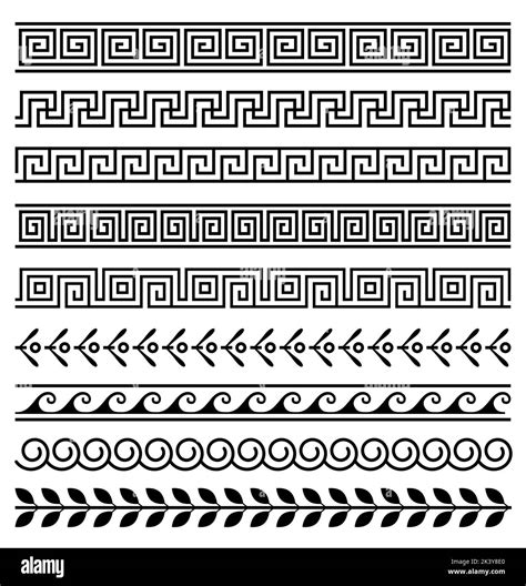 Greek roman pattern border decorative ornament. Ancient greek meander vector design wave Stock ...