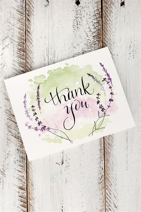 Lavender Thank you Cards - The Painted Pen by Joanne Groff of The ...