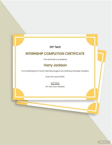 Internship Completion Certificate Template - Download in Word, PDF, Illustrator, PSD, Apple ...