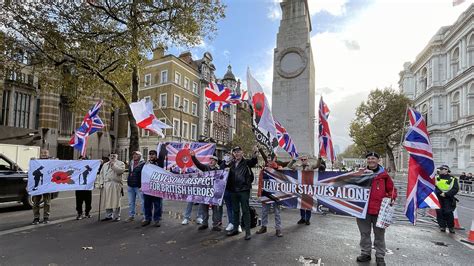 Tensions grow over pro-Palestine protest on Remembrance Day: British patriots wave Union flags ...