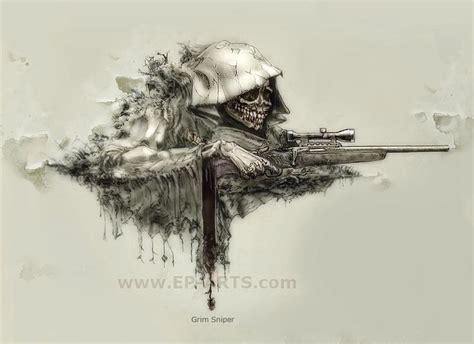 Grim Sniper by egilpaulsen on @DeviantArt Cool Pencil Drawings, Ink ...