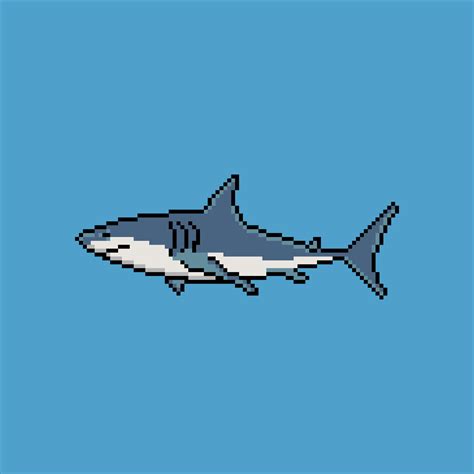 Shark with pixel art design. Vector illustration. 19848917 Vector Art at Vecteezy